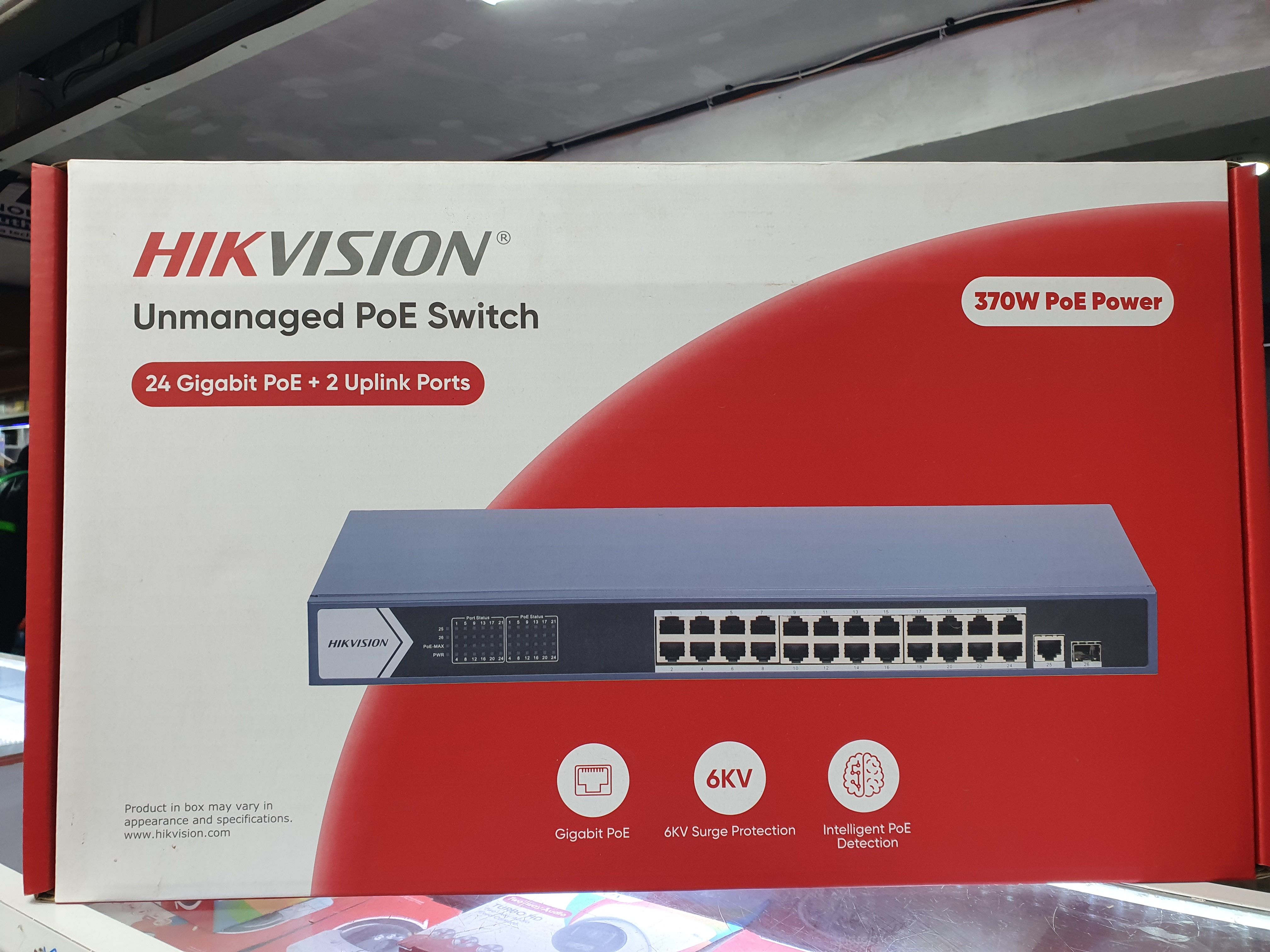 24-Port Gigabit Unmanaged PoE Switch (Hikvision)