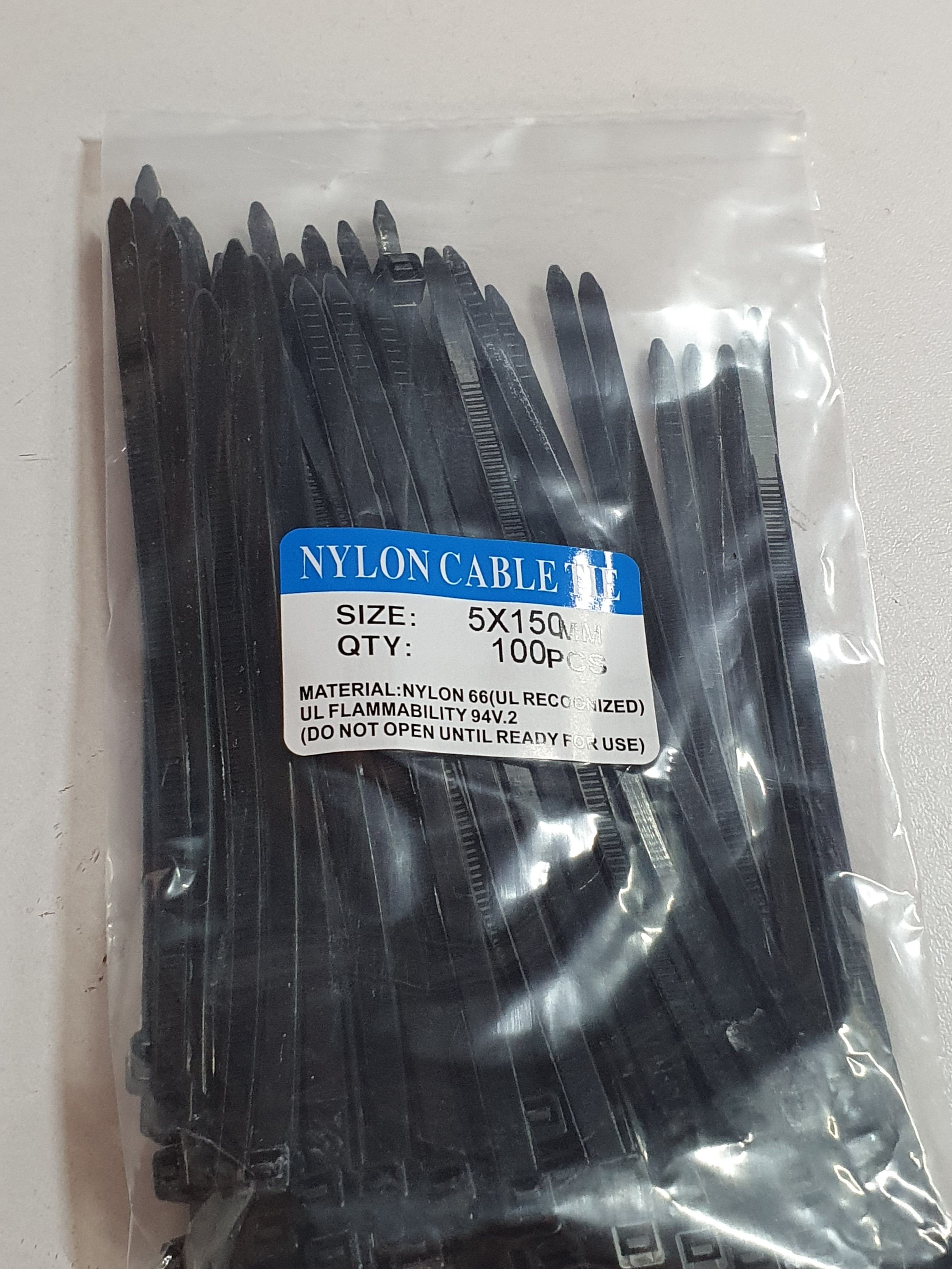 100pcs 5×150mm Cable Ties
