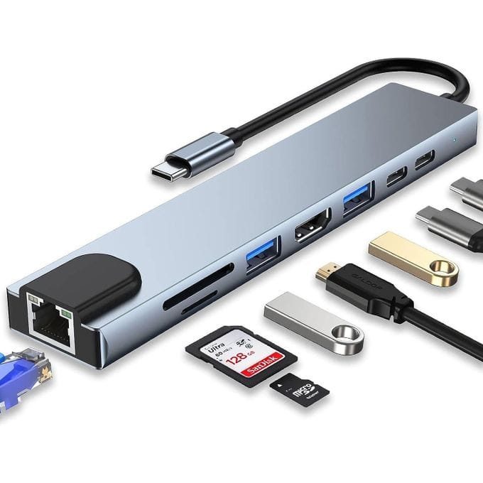 8-in-1 USB Type C Hub (100mbps) image