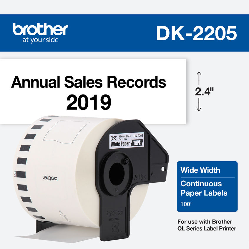 Brother DK-22205 62mm × 30.48m Continuous Paper Roll