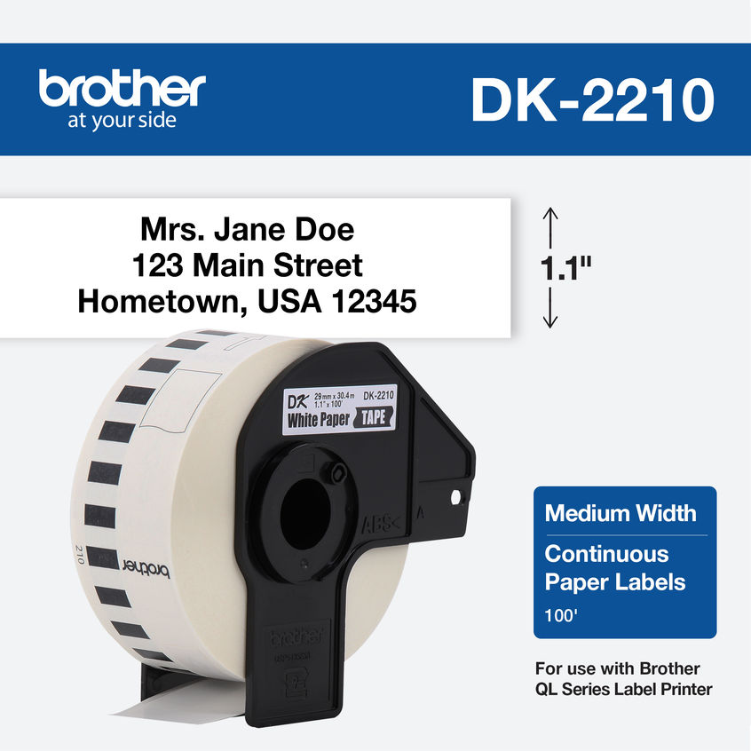 Brother DK-22210 29mm × 30.48m Continuous Paper Roll