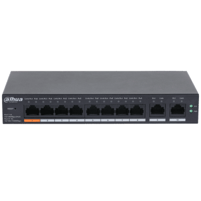 DHI-CS4010-8ET-60 — Dahua CS4010-8ET-60 10-Port Cloud Managed Desktop Switch with 8-Port PoE