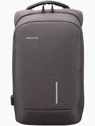Kingsons KS3149W 15.6" Smart Anti-theft Backpack, Water proof, USB Charging port-Gray image