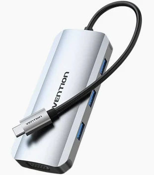 Vention USB-C 4‑in‑1 Docking Station – HDMI, VGA, USB 3.0, 100W PD image