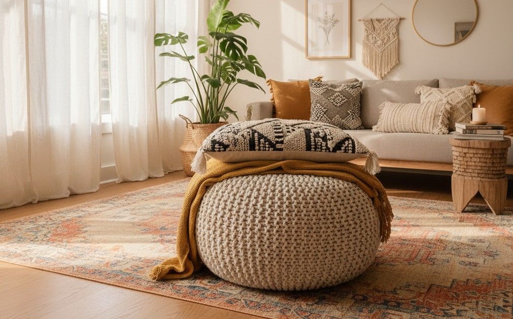 boho footstool