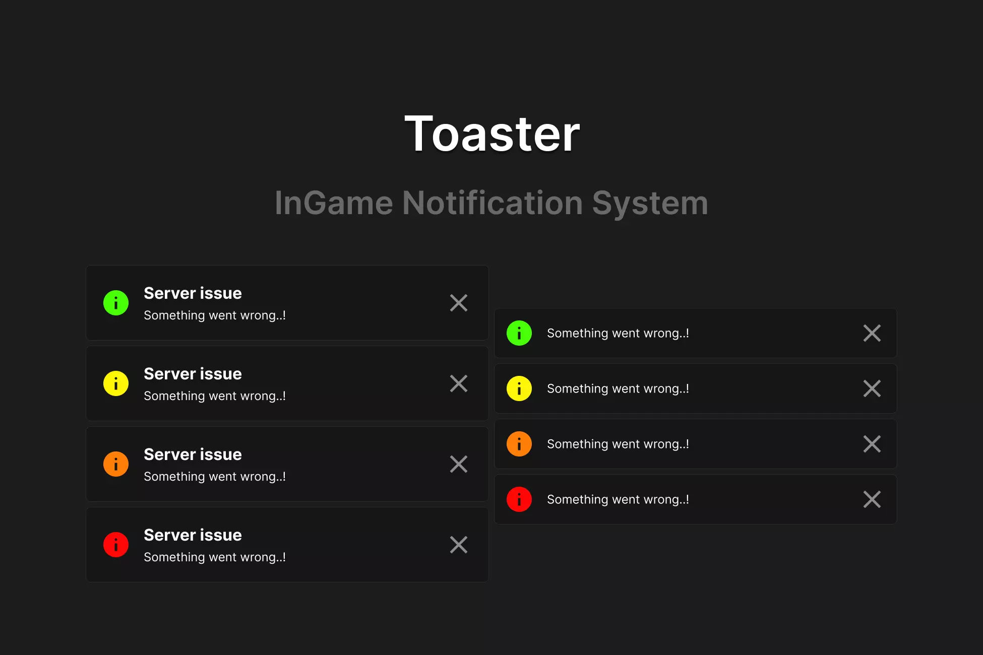 Toaster in-game notification