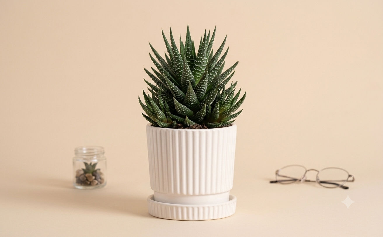 Ceramic Pot -  White, 4 inch