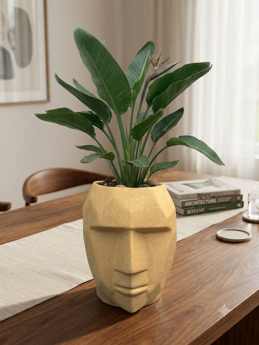 Ceramic Pot - Human Face, 10 inch