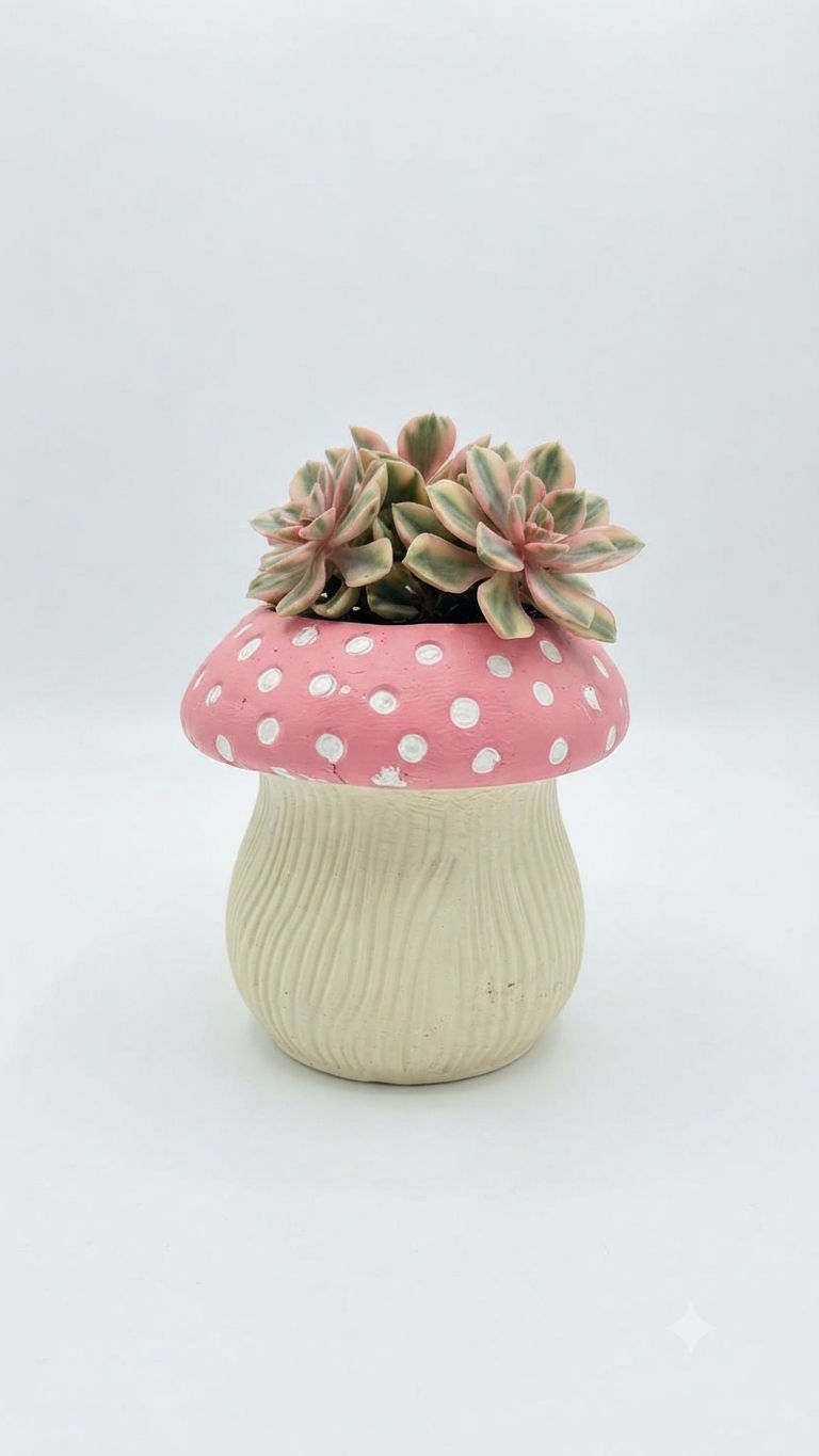Ceramic Pot - Mushroom, 10 inch