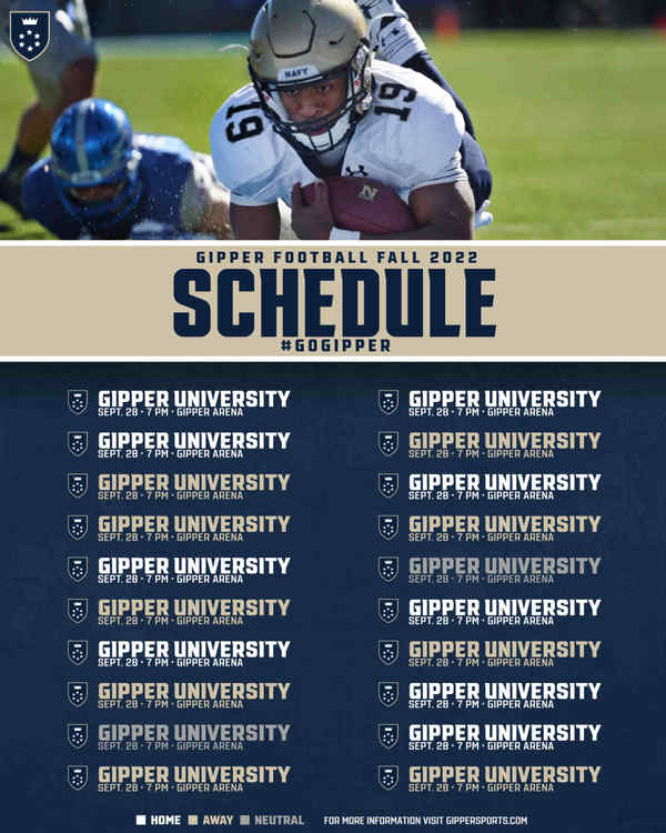 Gipper Gridiron Glory: 2022 Football Schedule & Roster Template