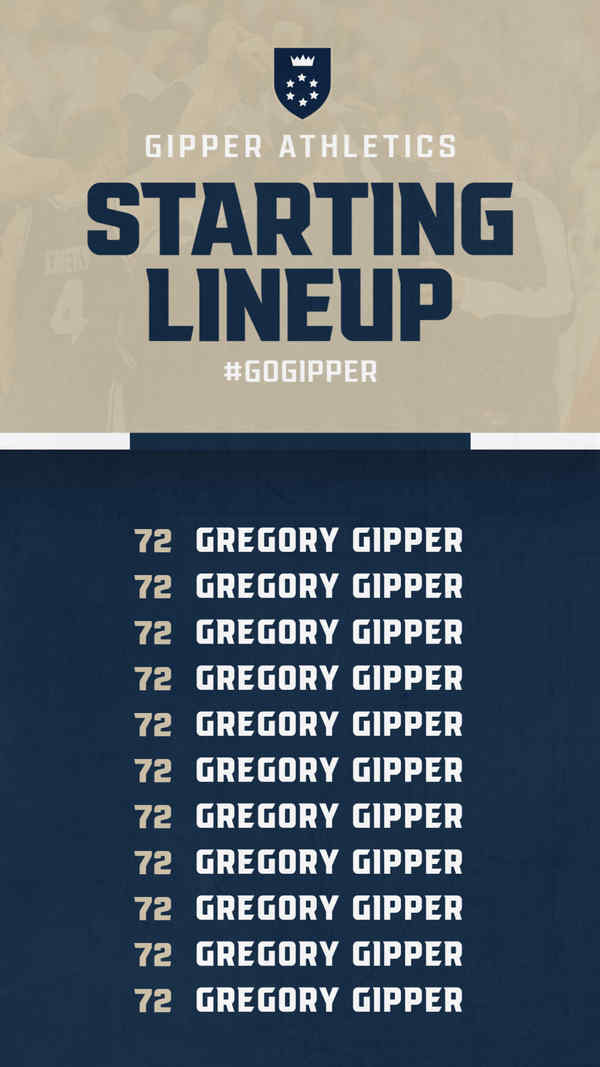 Blue Blitz Starting Lineup: Gipper Athletics