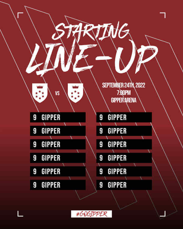 Gipper Squad Showdown: Dynamic Soccer Lineup Template