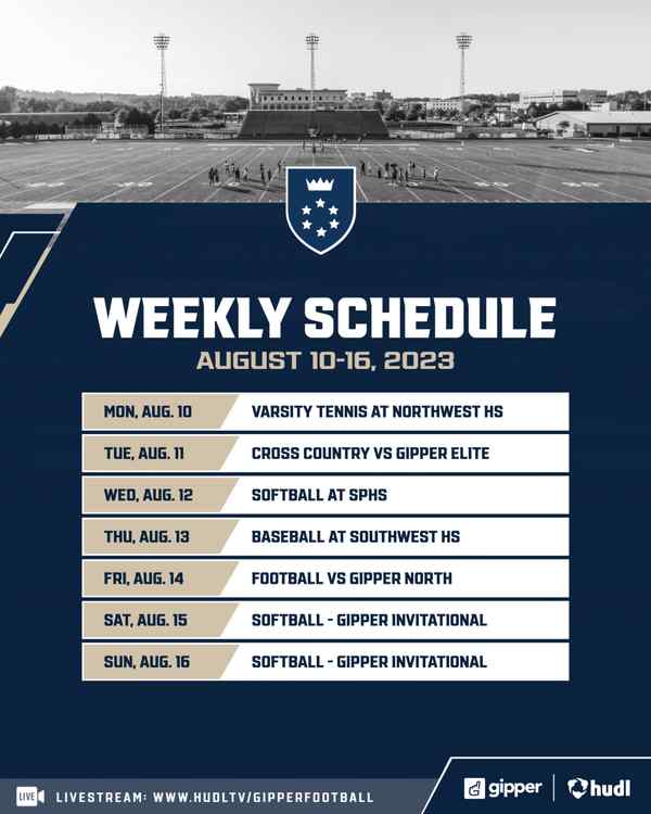 Gridiron Glory Weekly Schedule