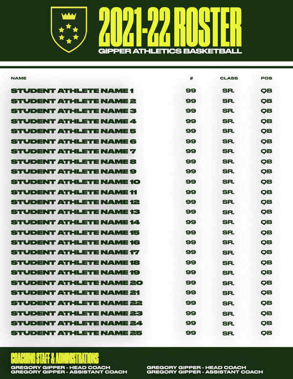 Basketball Blitz 2021-22: The Gipper Athletics Lineup