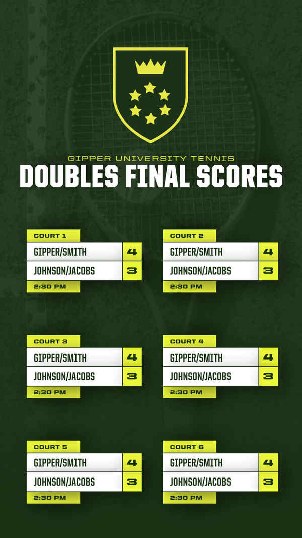 Tennis Doubles Showdown Schedule