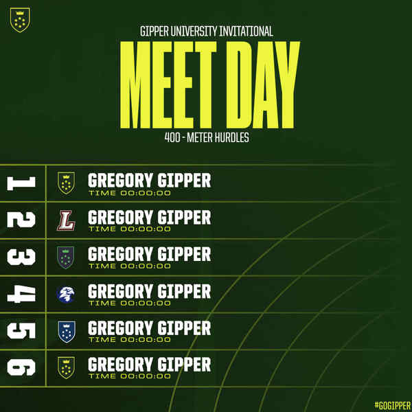 Hurdle Heroes: Gipper University Track & Field Game Day Template