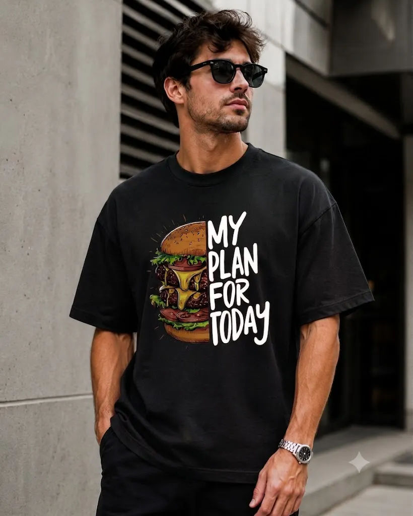 Burger Plan 200 GSM Drop Shoulder T-Shirt - Image 1