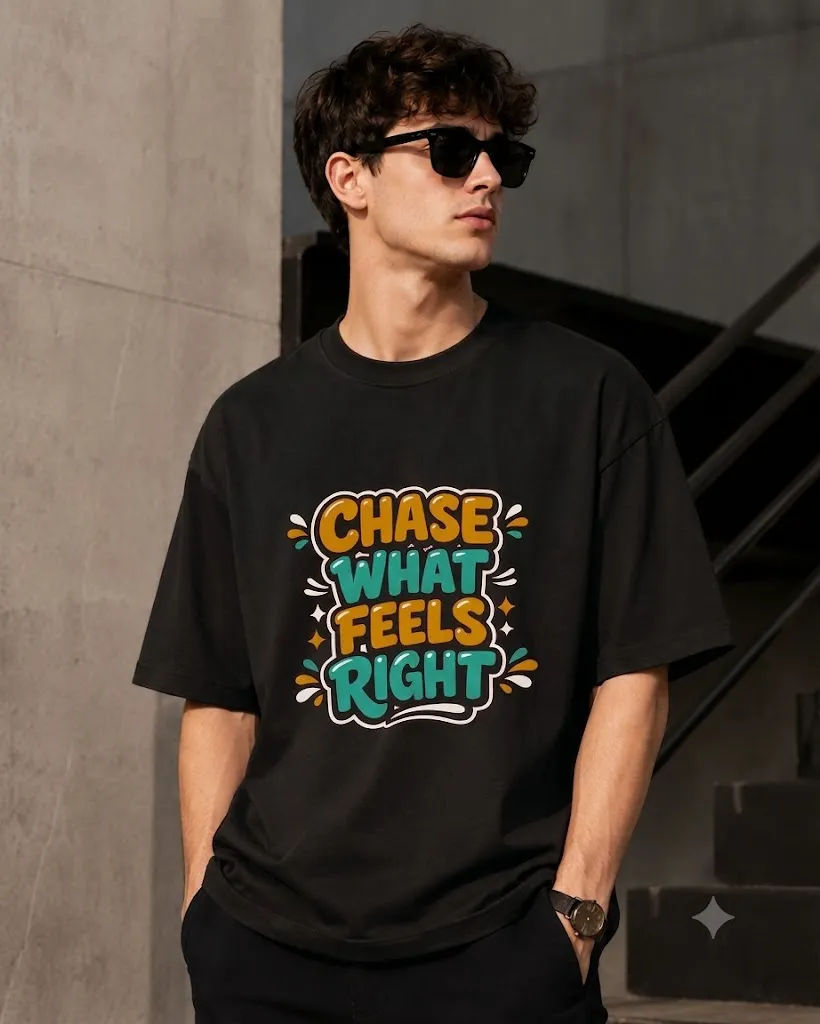 Chase Right 200 GSM Drop Shoulder T-Shirt - Image 1