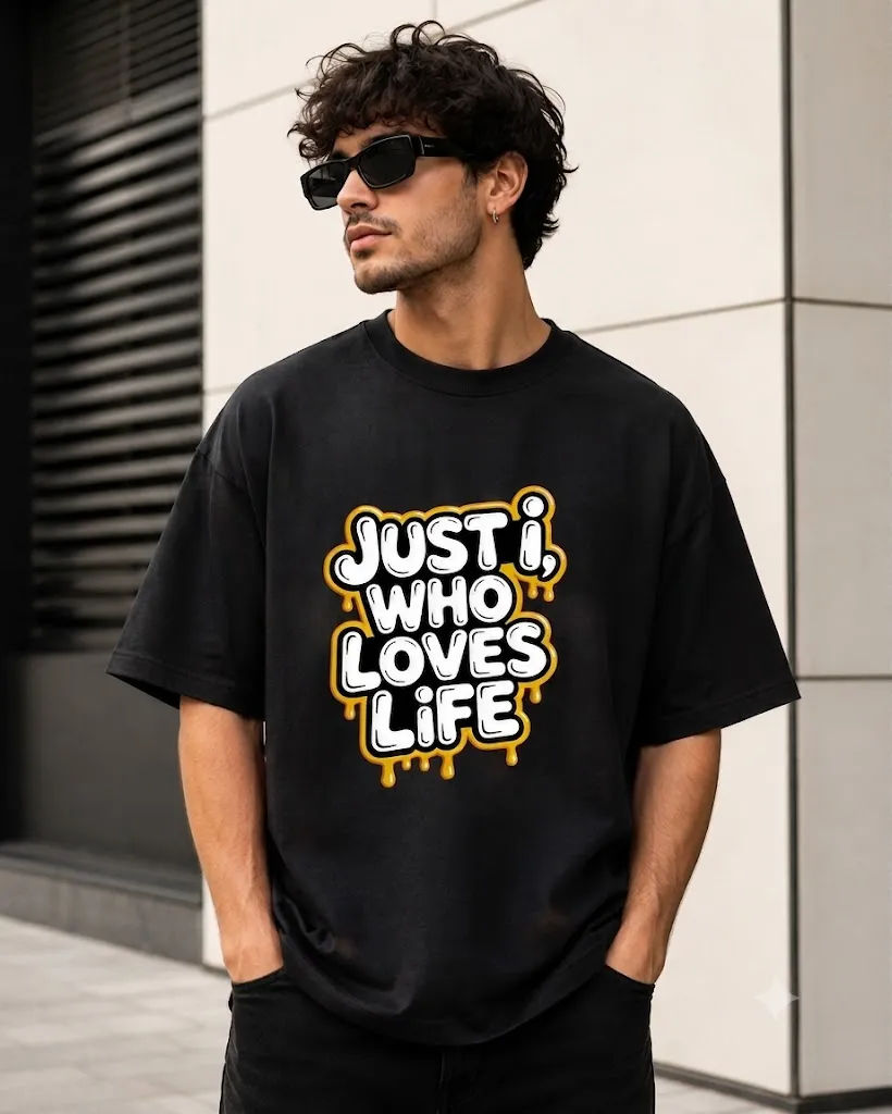 Just Loves Life 200 GSM Drop Shoulder T-Shirt - Image 1