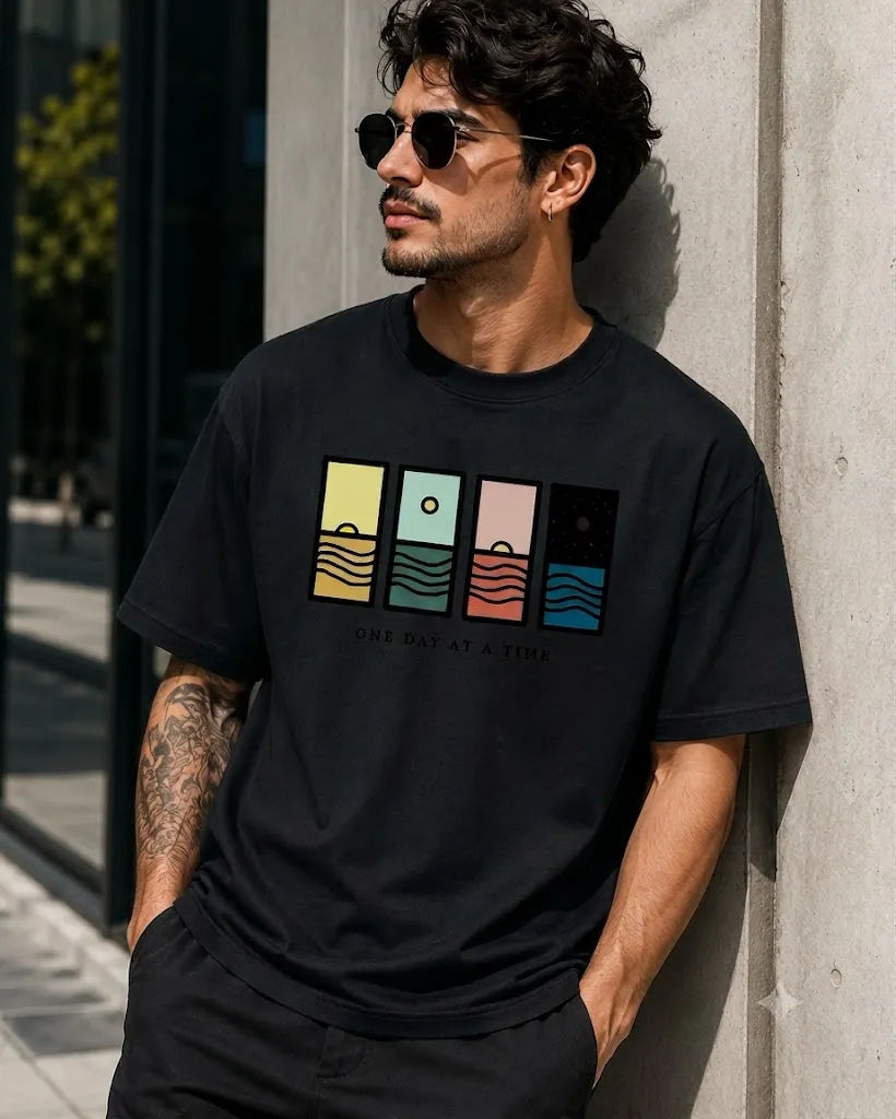One Day 200 GSM Drop Shoulder T-Shirt - Image 1