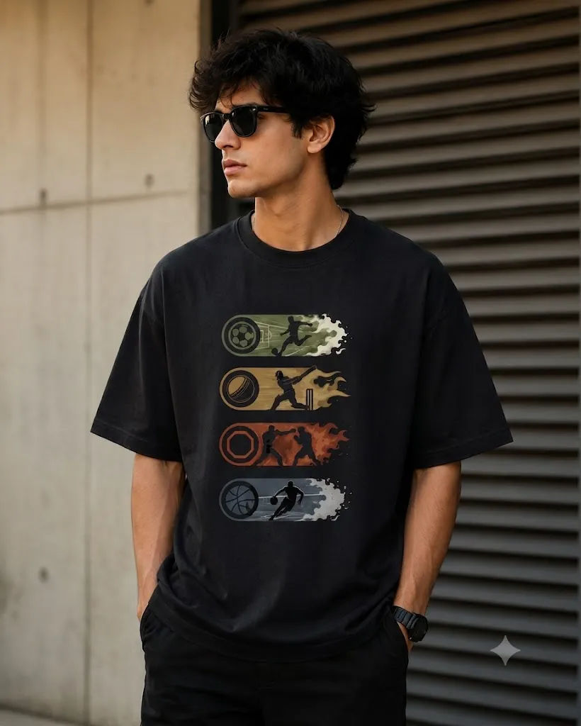 Sports Motion 200 GSM Drop Shoulder T-Shirt - Image 1
