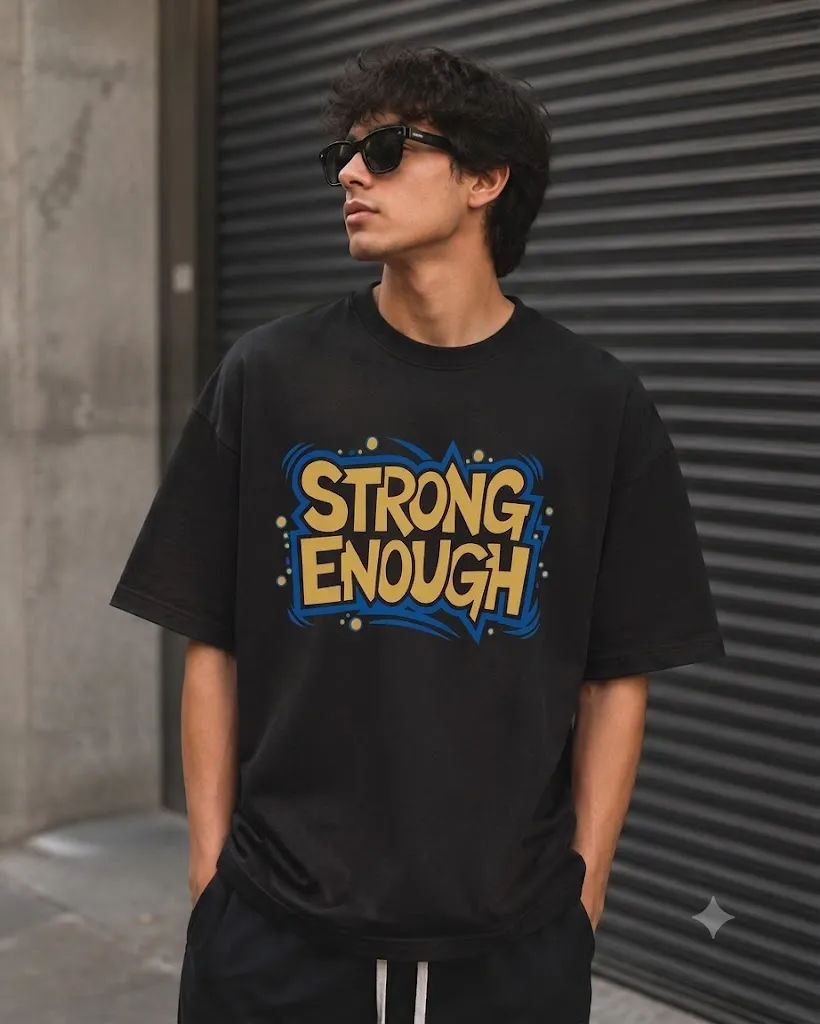 Strong Enough 200 GSM Drop Shoulder T-Shirt - Image 1