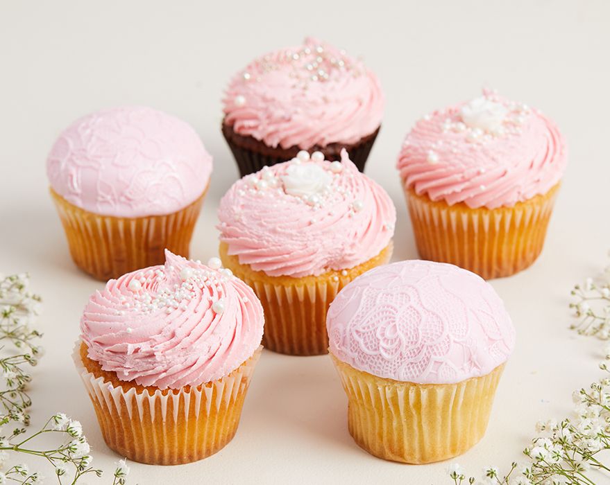 pink velvet wedding cupcakes