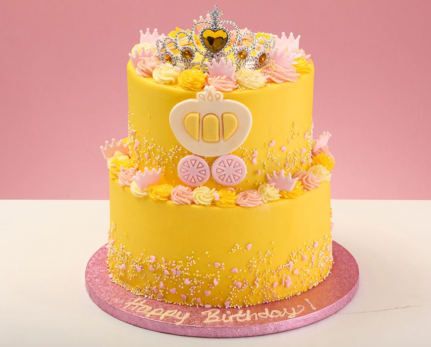 Order Online Two Tier Princess Birthday Cake | Order Quick Delivery |  Online Cake Delivery | Order Now | The French Cake Company