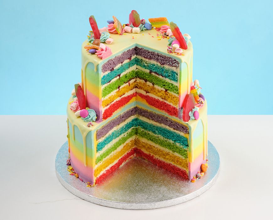 Gluten Free Rainbow Cake - Flippin' Delicious