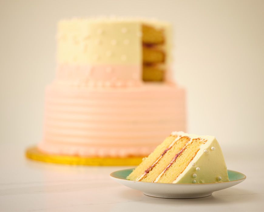 2-tier Pink & White Cake – Lark Cake Shop