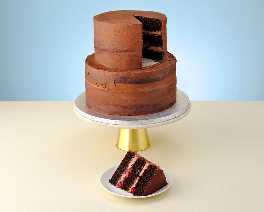 Chocolate Two Tier Naked Cake (Serves 36)