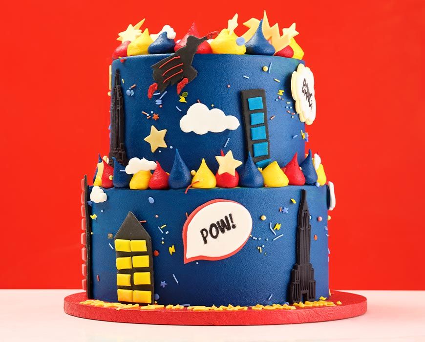 Buy Online Eggless Superheroes Theme Cake Delivery In Noida