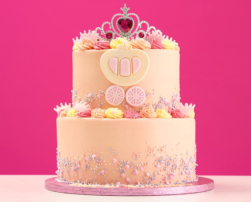 Silver Crown Pink Princess Crown Cake – Honeypeachsg Bakery