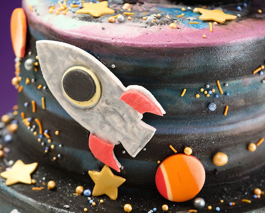 Space Geek Planets Theme Cake