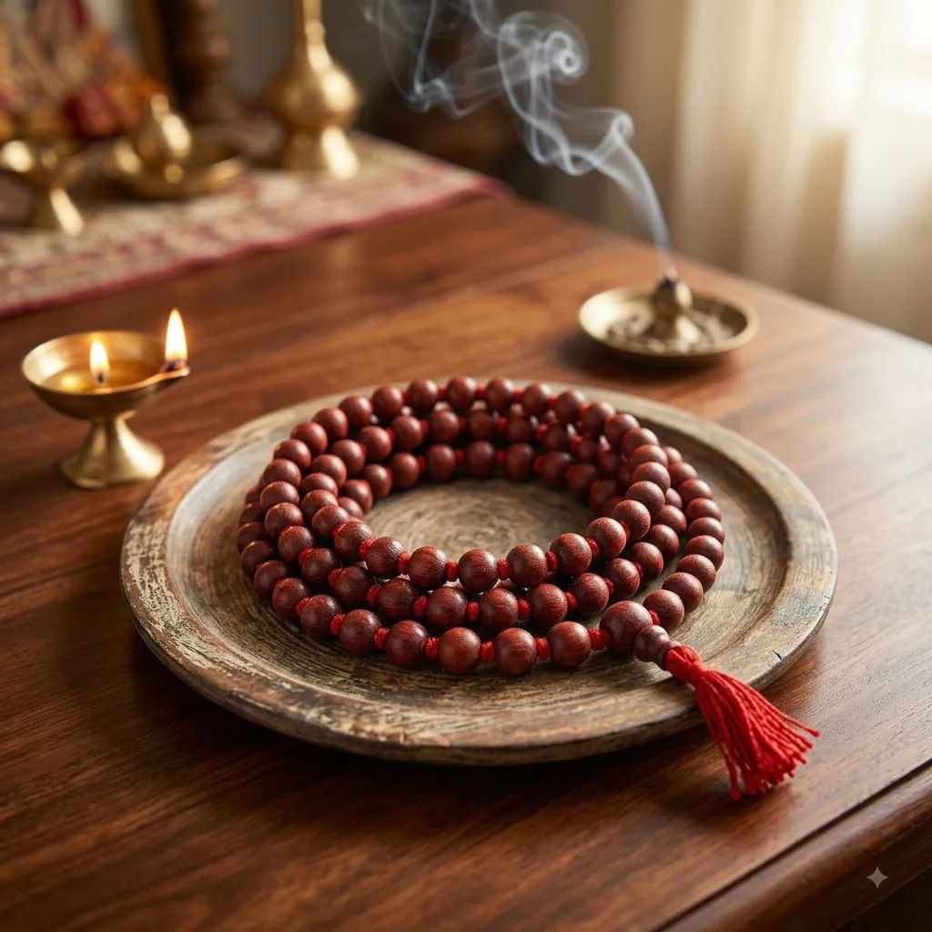 Original Red Sandalwood Mala (108+1 Beads)