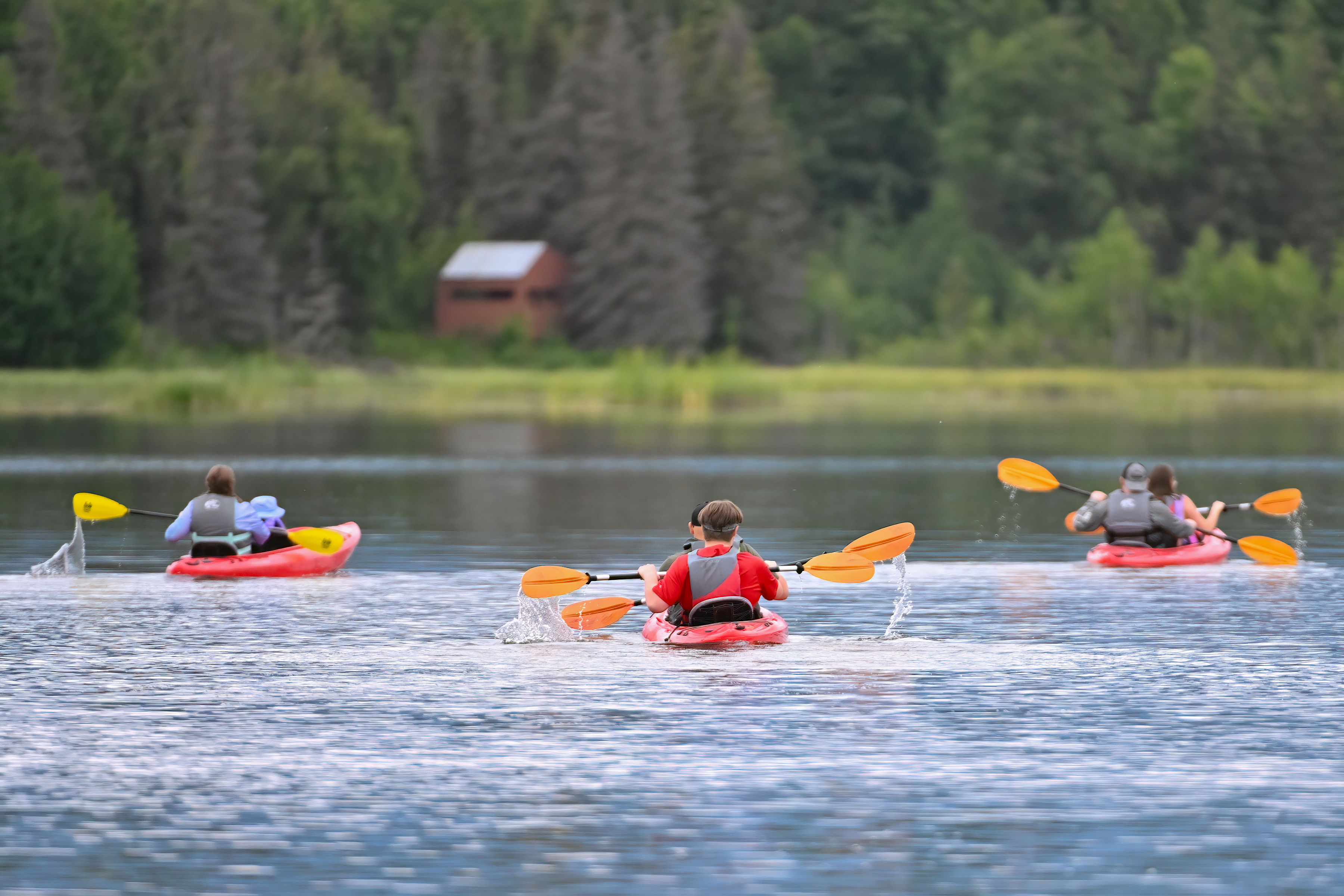 People kayaking in Alaska