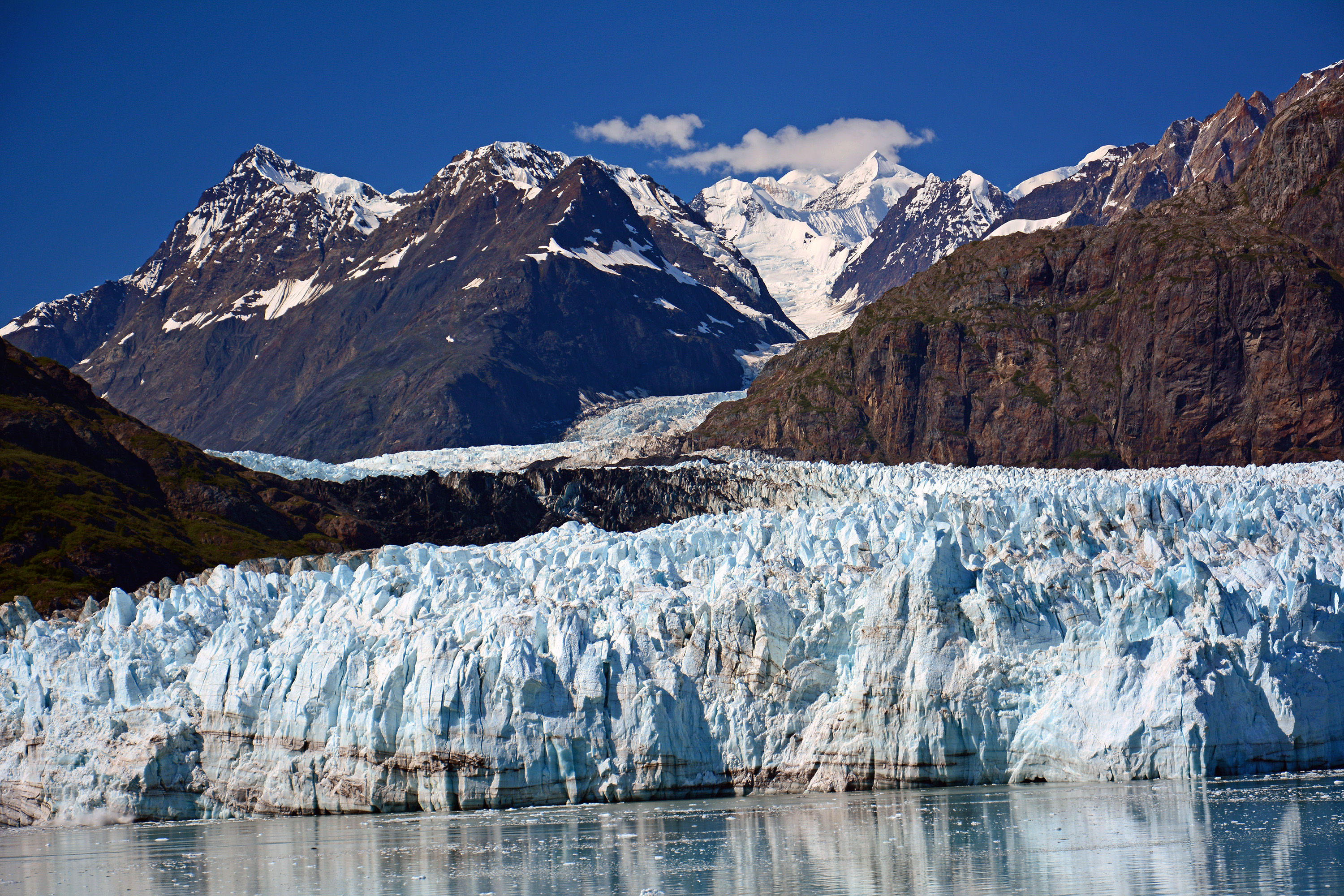 Margerie Glacier and surrounding mountain peaks in Glacier Bay National Park, Alaska