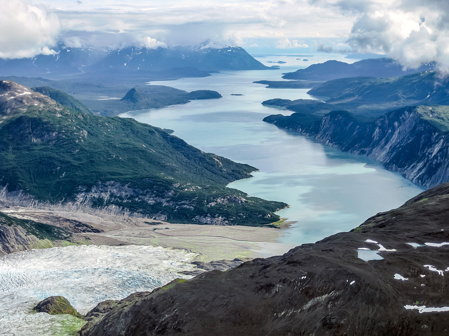 Aerial view of Glacier Bay National Park