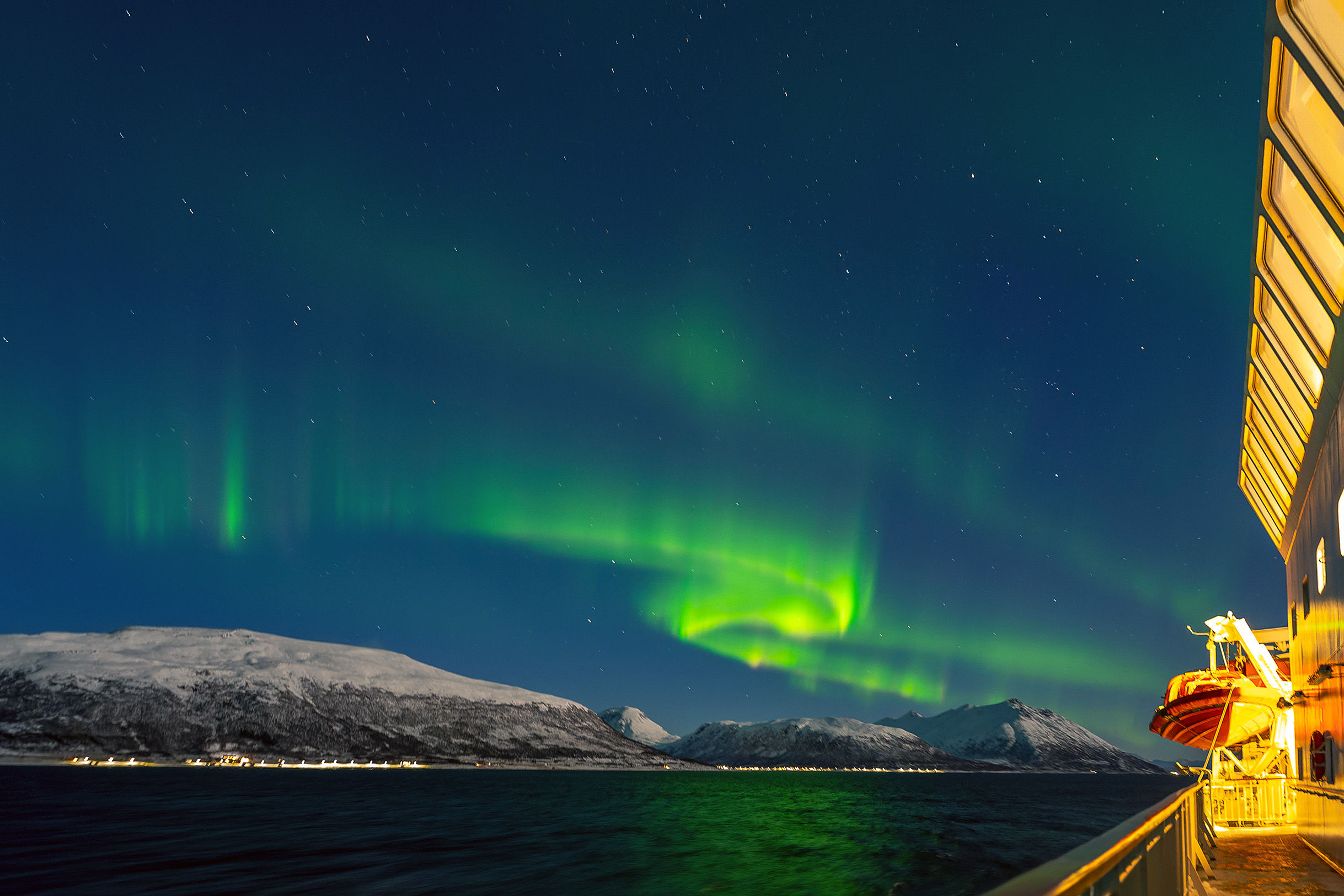 The Northern Lights seen from a ship