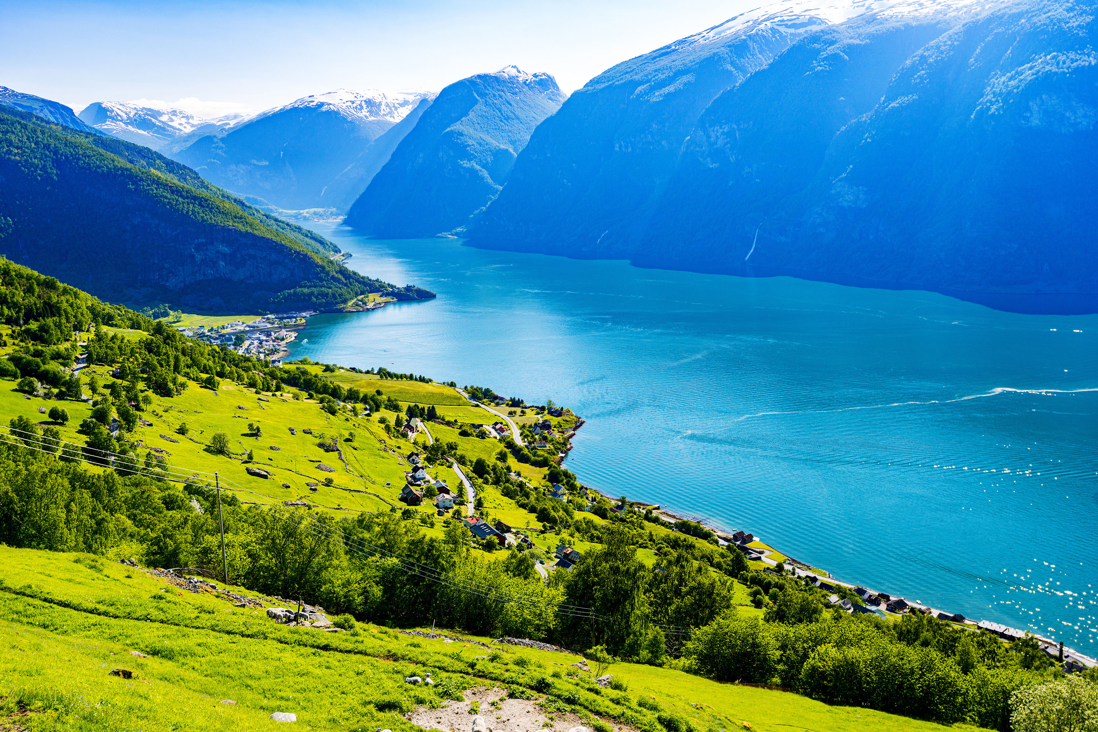 Aerial view on Sognefjord