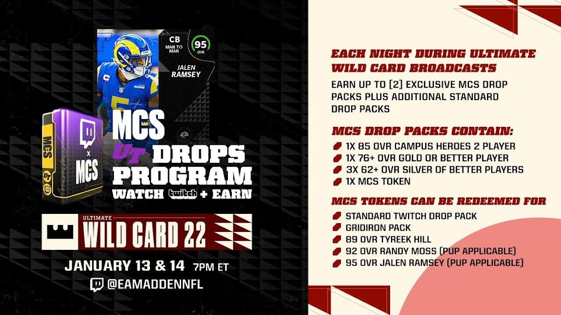 $250K Madden NFL 22 Ultimate Wild Card Tournament With Twitch Drops,  January 13 & 14!