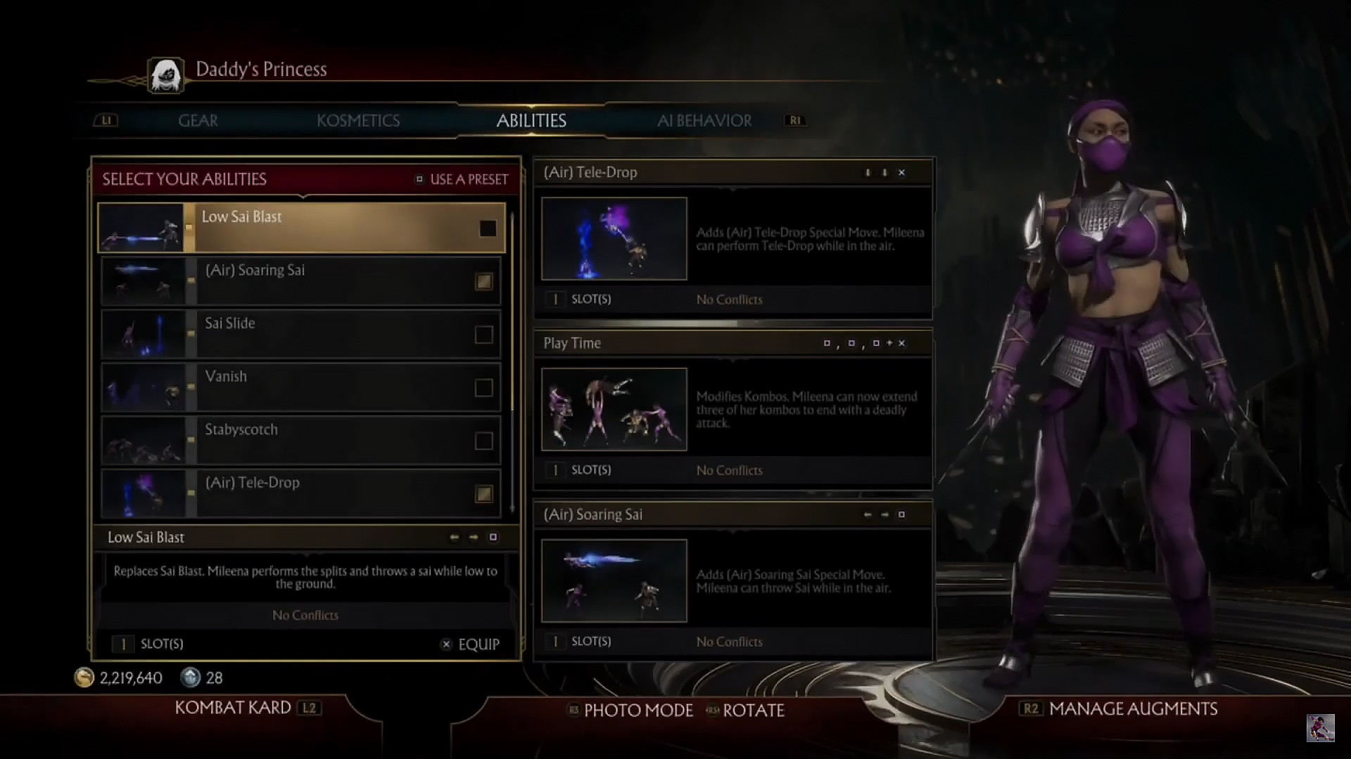 Mileena variations screen