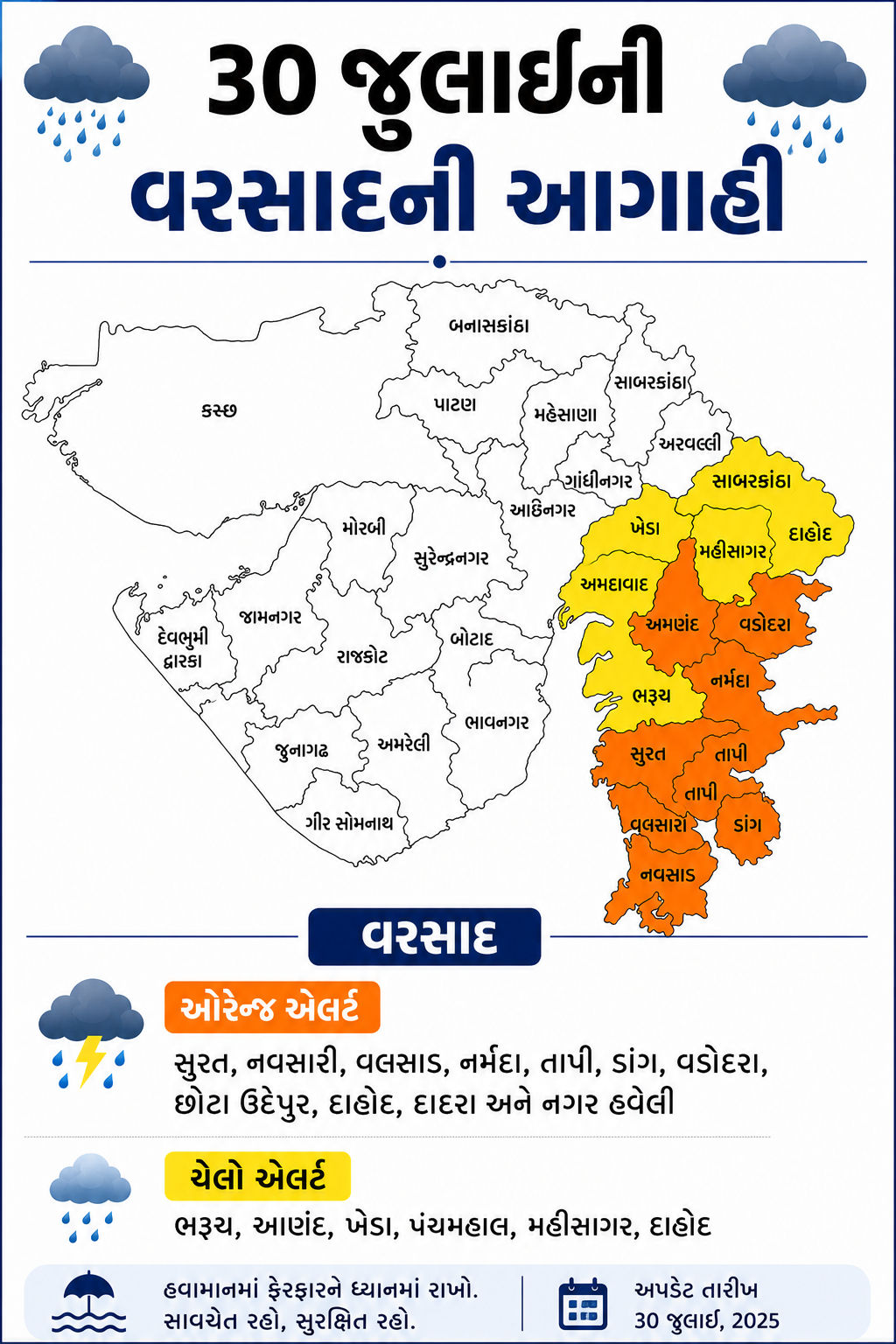 વરસાદ (Rain) નું મહા એલર્ટ: 13 જિલ્લામાં રેડ એલર્ટ, અમદાવાદ-વડોદરામાં રજા | આગામી 4 દિવસ ભારે આગાહી 3 ChatGPT%20Image%20Jul%2030,%202026,%2005 14 20%20PM