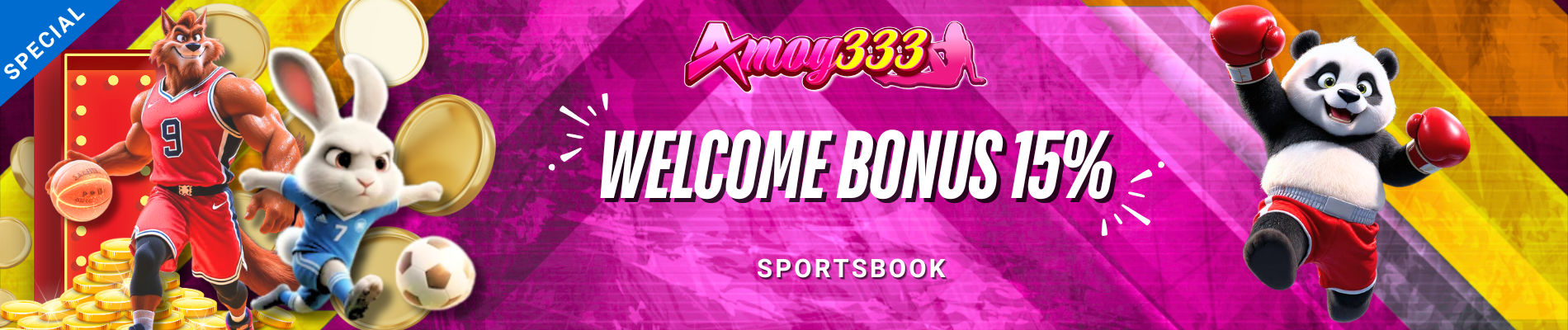 WELCOME BONUS 15% - TO 12X - SPORTSBOOK