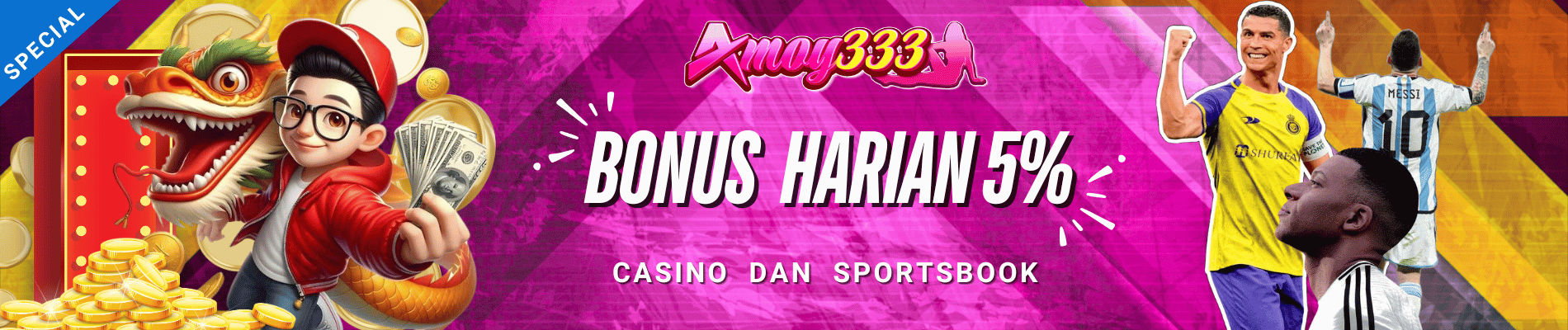 BONUS HARIAN 5% | LIVE CASINO - SPORSTBOOK