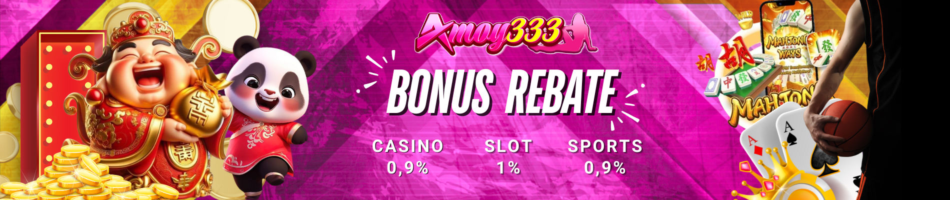 AMOY333 Bonus Rebate Slot Online dan Live Casino