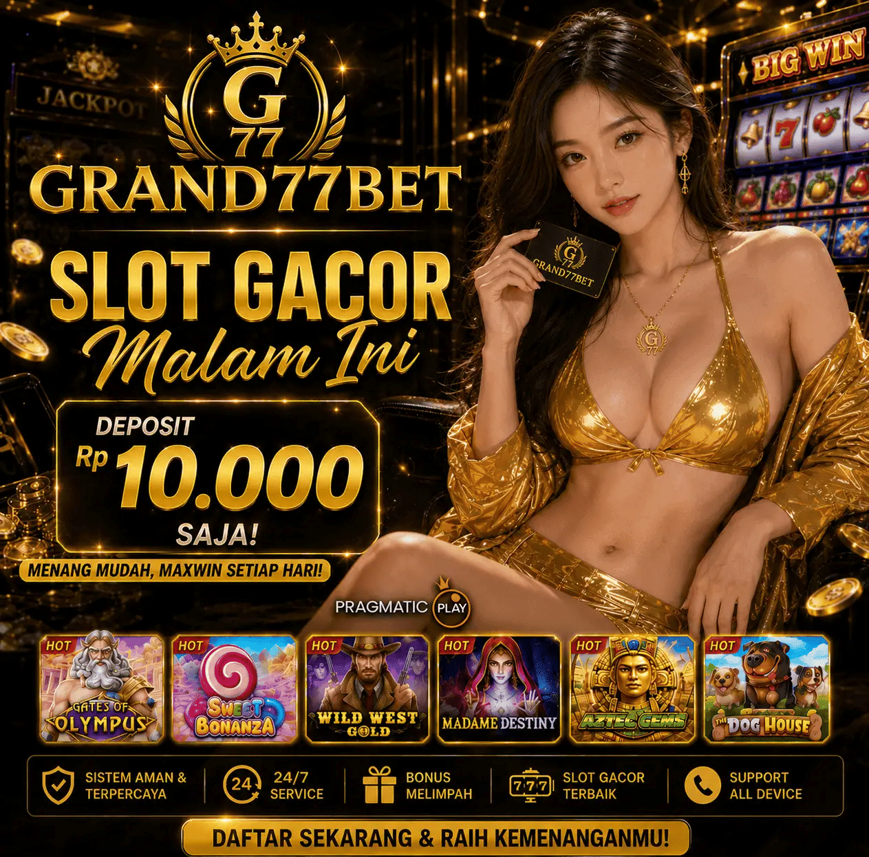 GRAND77BET | Situs Slot Online Terbaru dan Slot Gacor Malam Ini Gampang Maxwin