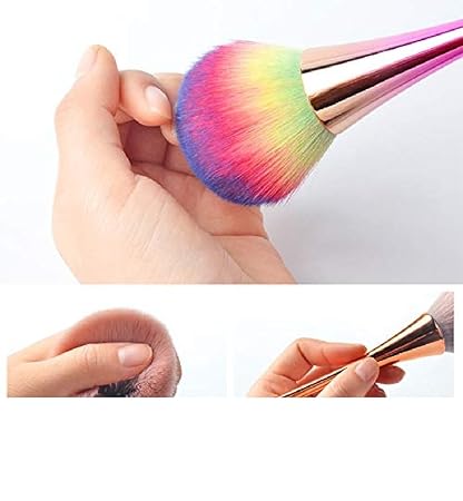 Beautiflame Soft Nail Art Dust Remover Brush, Long Handle Manicure Tool, Makeup Powder Blush Brushes, Acrylic Gel Powder Mineral Brush(Assorted Colours)-pack off-1