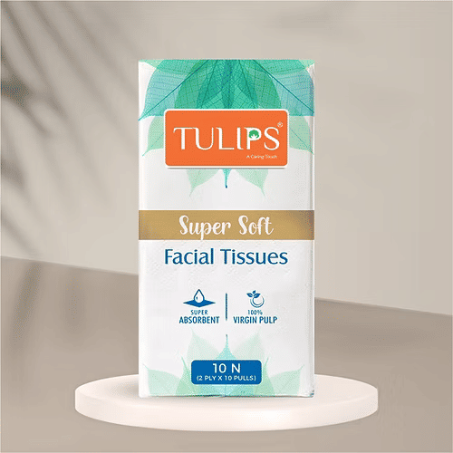 Tulips Super Soft Facial Tissues - Pack of 10 (Pocket Size)