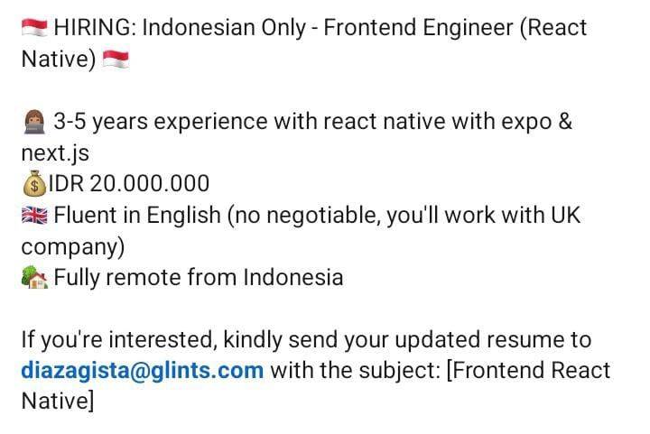 Fronted Engineer Position